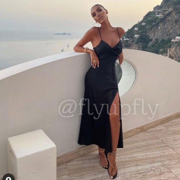 Zara * Satin Effect Slip Dress Black - Picture 5 of 7